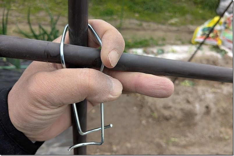 クロスバンドで支柱連結【頑丈な支柱を立てる時 トマト、キュウリ、スイカで使用】