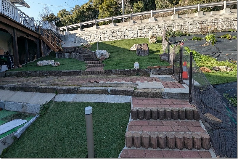 KawanTanyanの宿のドッグランで犬（チワワ）と遊ぶ 下から見上げたドッグラン