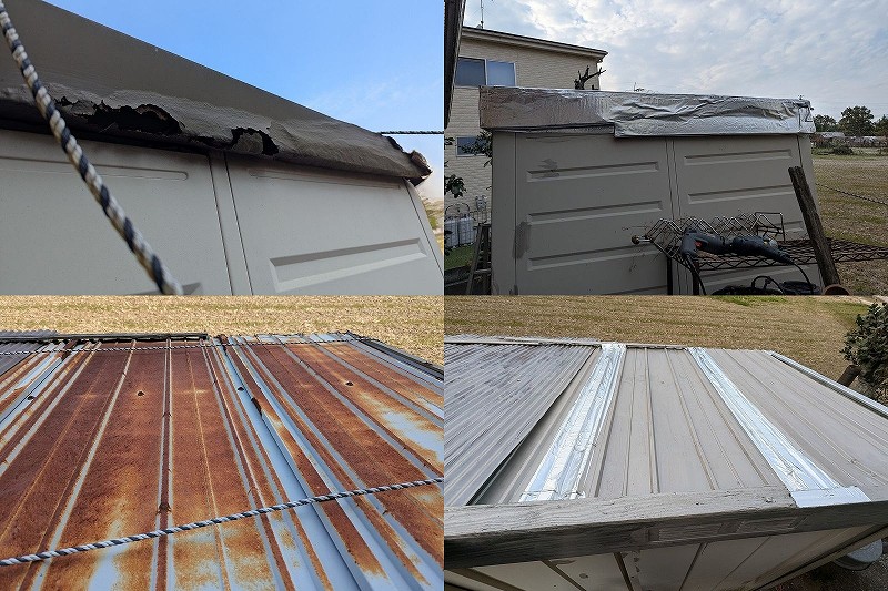 サビた物置の修理方法｜穴あき・雨漏りをDIY補修（サビ転換剤と防水テープ使用レビュー）