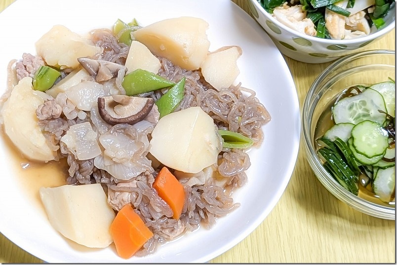収穫した新じゃが「ぽろしり」を肉じゃがで食レポ